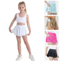 Children Shorts Girls Flowy Butterfly Shorts Athletic 2 in 1 Running Skirts Short Cheer Tennis Dance Preppy Kids Clothes 5-12Y 1