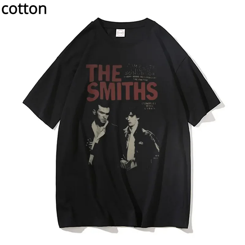 

Camiseta con estampado Vintage de The Smiths para hombre, Camisa de algodón puro, ropa de calle Harajuku, banda de Rock británic