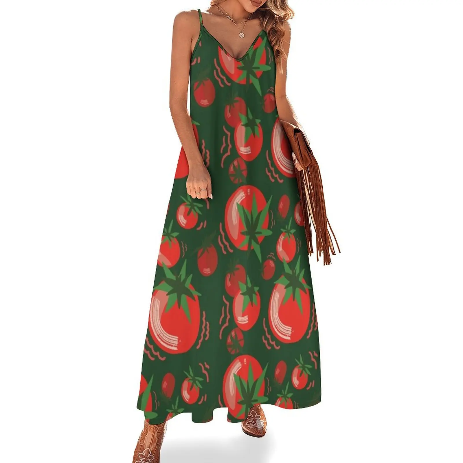 

Tomato Tomato Tomato Sleeveless Dress women long dresses summer dress women 2024 festival outfit women