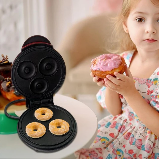 Mini Donut Maker Machine Non-stick Doughnut Device With 3 Holes Snack  Desserts Maker Tool Double Sided Heating Machine For Bread - AliExpress