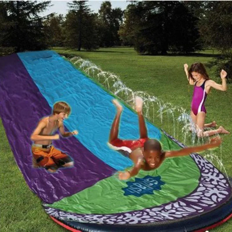 Inflatable Lawn Water Spray Slide Summer Swimming Pool Waterskiing Splash Toys Children Outdoor Backyard Water Toys Waterslide