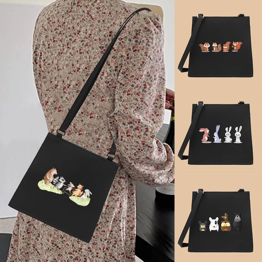 

Crossbody Bags for Women 2022 Casual Shoulder Bag Messenger Case Commuter Square Bag Adjustable All-match Cartoon Series Pattern