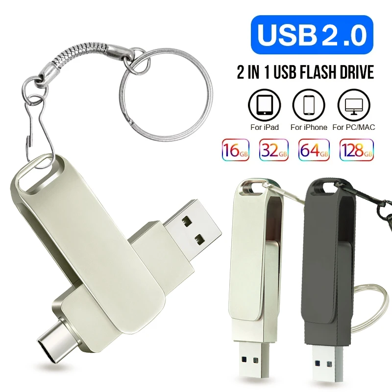 

Pendrive Memory Stick 32GB 64GB 128GB 2.0 Metal Usb Flash Drive Pen Drive Usb Stick for SmartPhone, MacBook, Tablet pendriver
