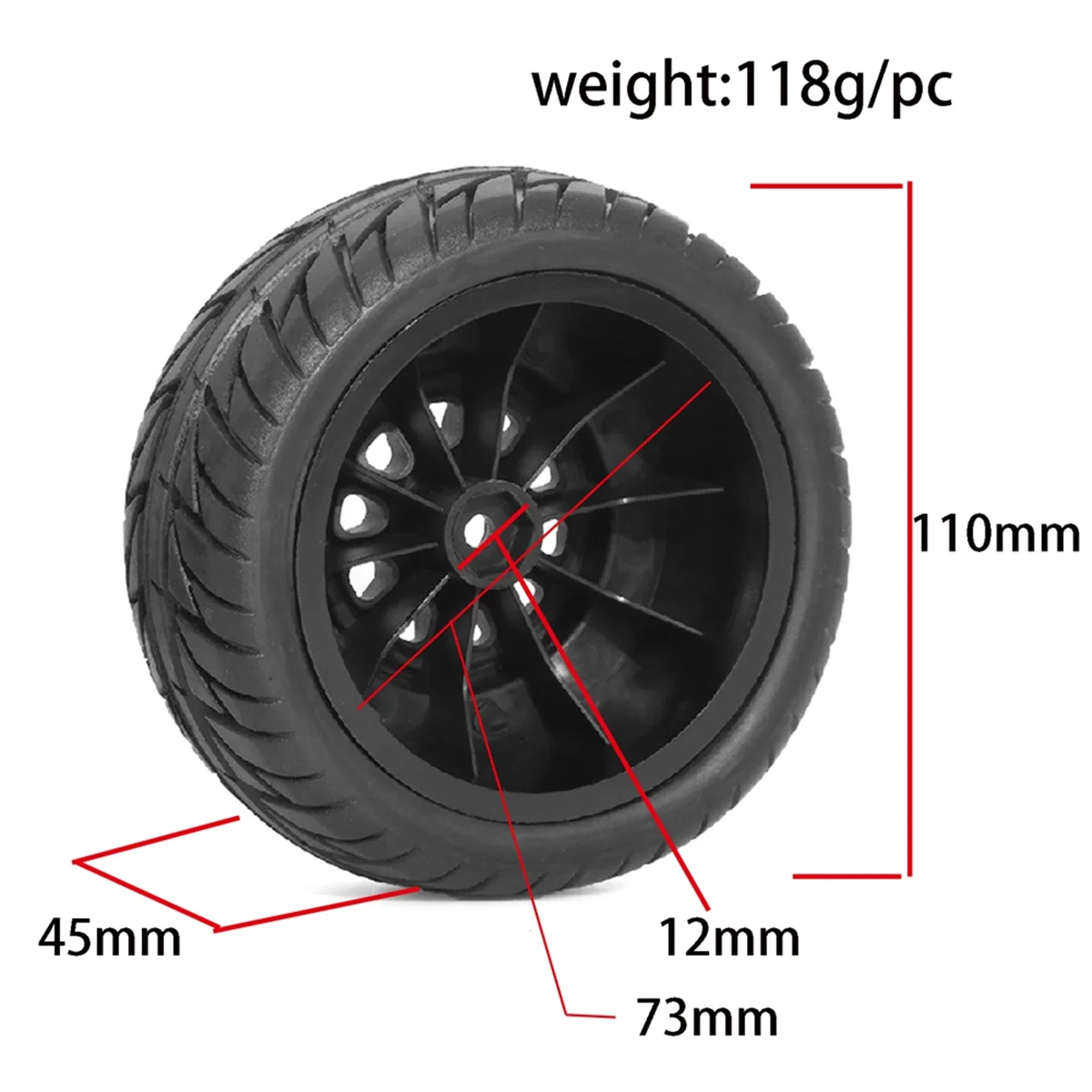 BAAU Rc Tires Truck Wheels and Tires for 1/10 RC Off-Road Vehicles