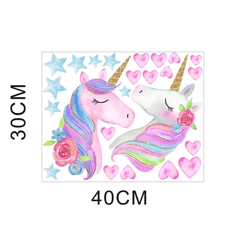 Cartoon Unicorn Luminous Wall Stickers For Kids Room Home Decor Wallpaper Glow In The Dark Wall Decals Unicorn Birthday Party