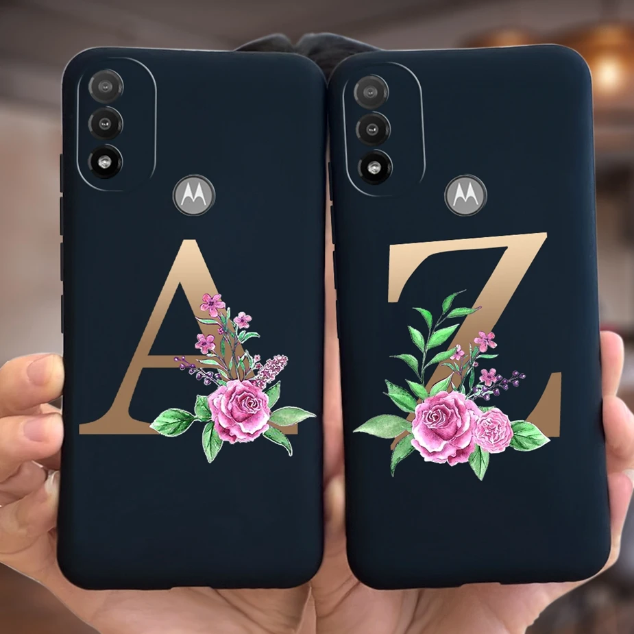 Per Motorola Moto E20 Custodia Moto E30 E40 Cover Simpatico A-Z Lettere Custodia Morbida In Silicone Per Motorola E20 Moto E30 E40 E 20 30 40 Shell