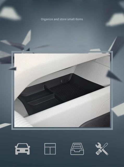 Center Console Storage Box for VW ID.7 ID7 Car Central Lower layer Tray Organizer Accessories Tidying TPE 6