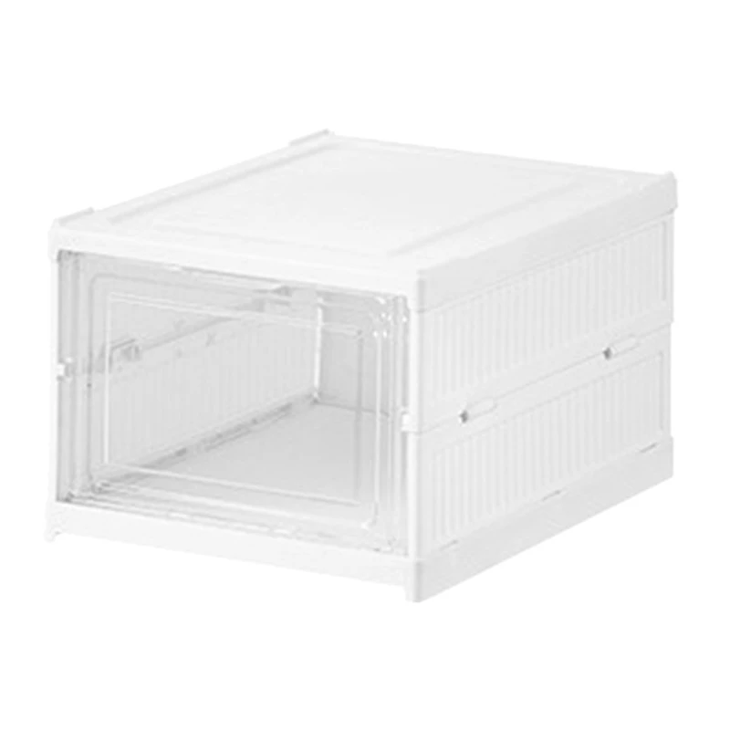 1 Piece Shoe Storage Box With Clear Door Space-Saving Shoe Rack Sturdy Clear Plastic 2
