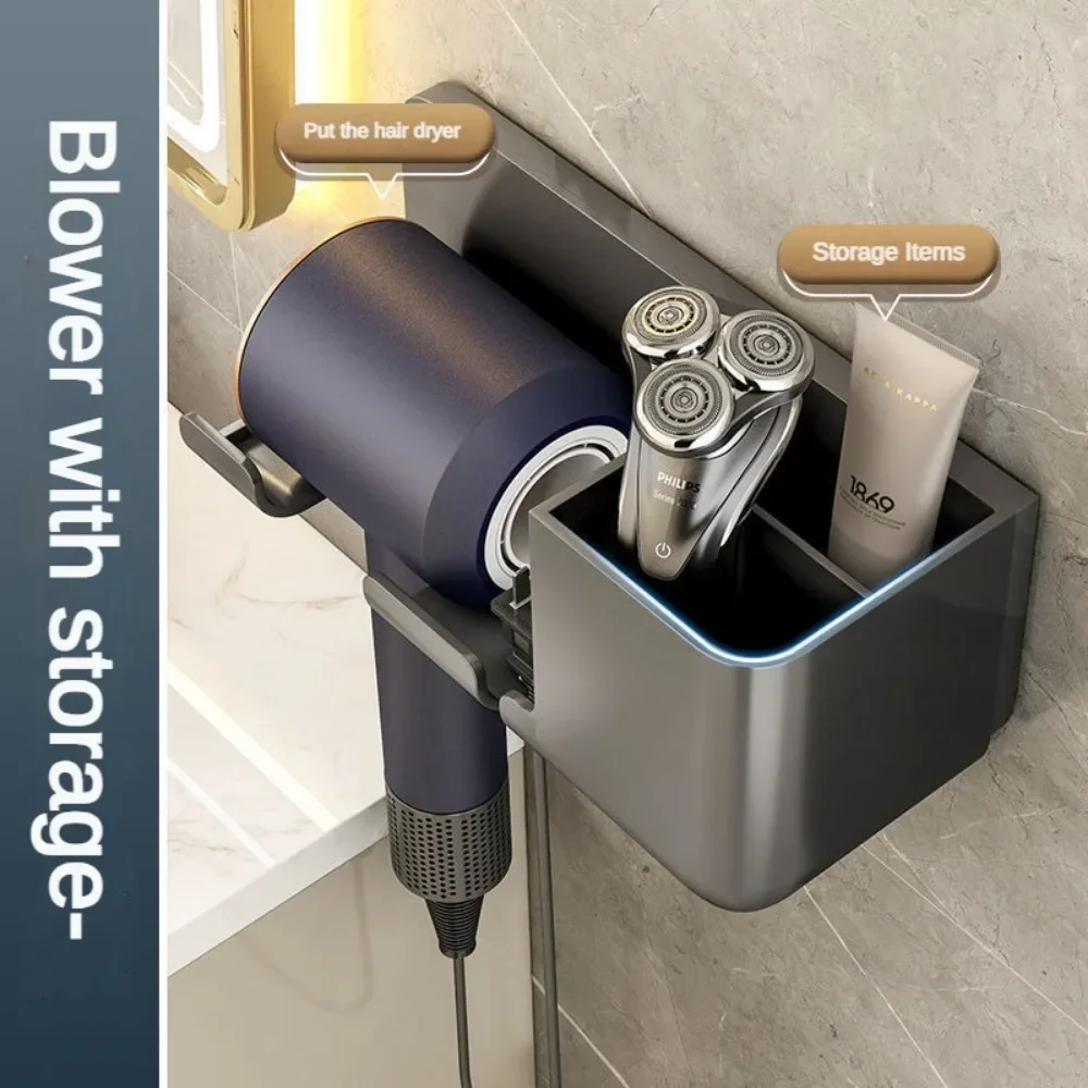 Storage Rack Bathroom Storage Shelf Storage Shelf Bathroom Shelf Bathroom Accessories Bathroom Corner Shelf Shelf Bracket Hair Dryer Holder Hair Tool Holder 1 Wall Mounted Hair Dryer Bracket Bathroom Shelves Punch-free Storage Rack Space Saving