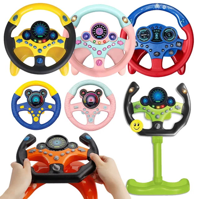 Electric Simulated Driving Steering Controller Portable Wheel Copilot Toy With Light And Sound Educational Sounding For Kid Gift 1