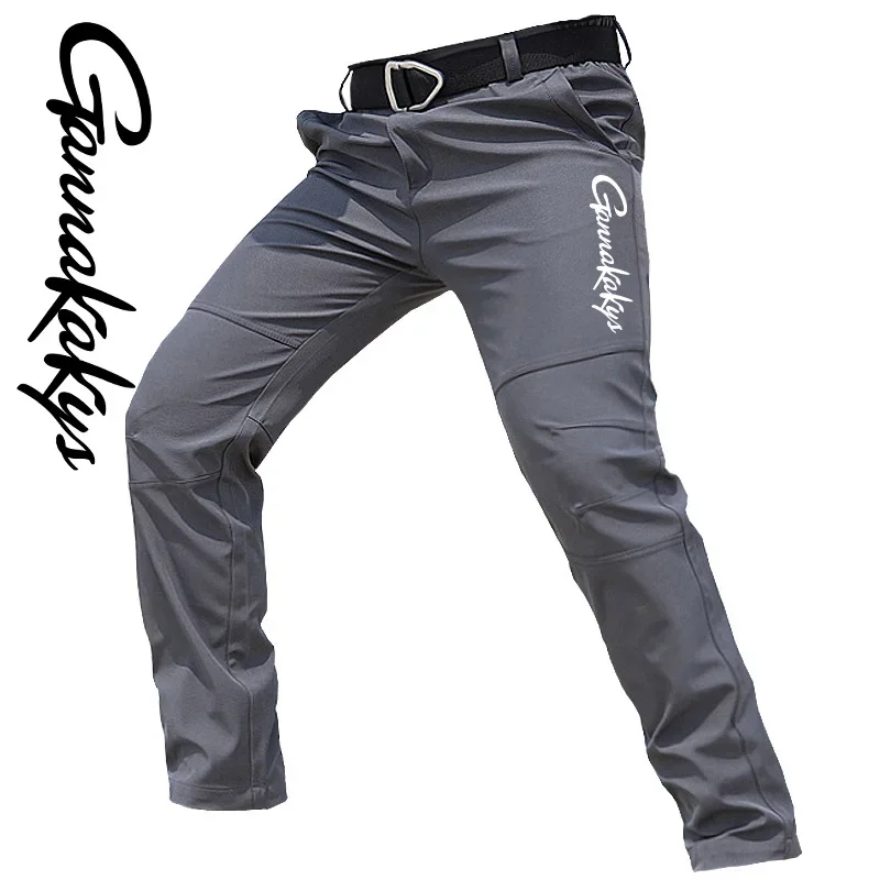 Summer Men's Fishing Pants Windproof Hiking Sports Elastic Pants Fitness Breathable Running Travel