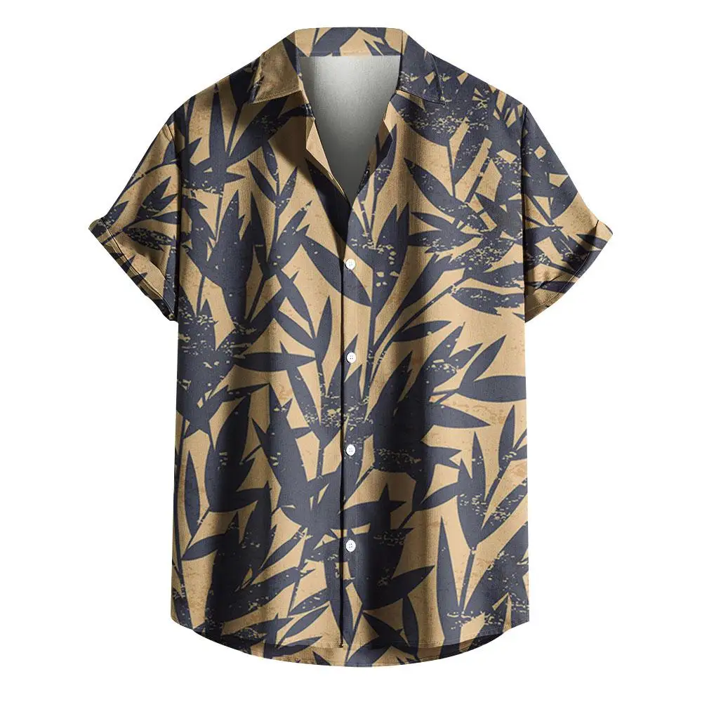 

2024 Beach Hawaiian Casual Men's Shirt Outdoor Street Casual Daily Fall Turndown Short Sleeve Fashion Buttoned Shirt for Boys