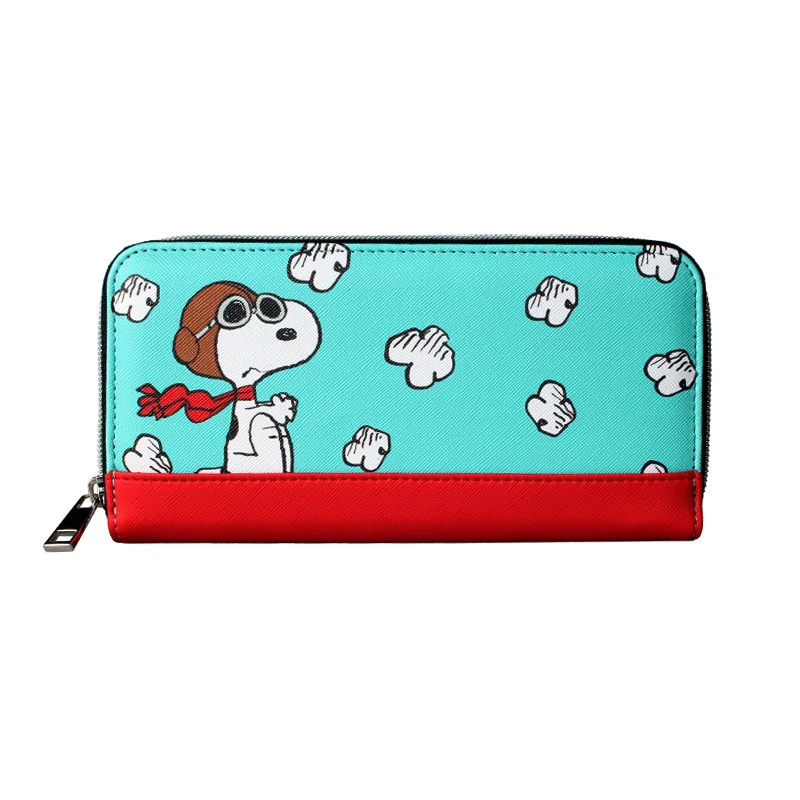 

Новинка 2022, кошелек Snoopy из искусственной кожи с милыми мультяшными героями, Студенческая длинная сумка для карт, милый кошелек для монет для девушки, подарок на день рождения