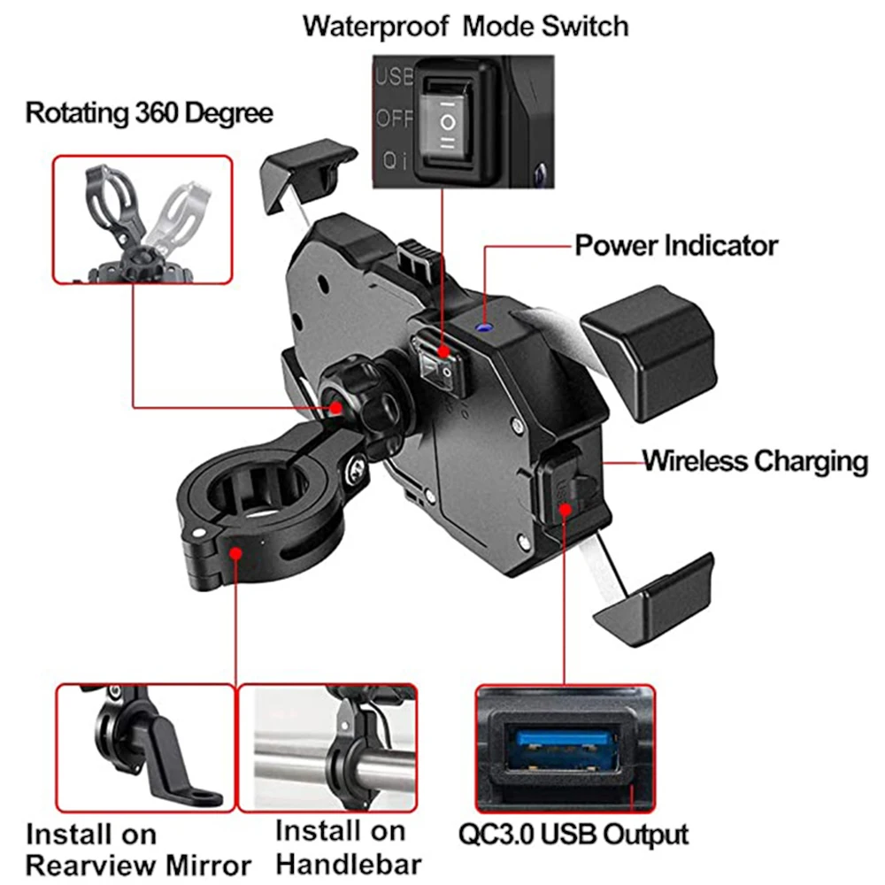  ޴ ġ, USB QC3.0   귡Ŷ,  Ʈ ĵ, 360  ޴ , 15W  