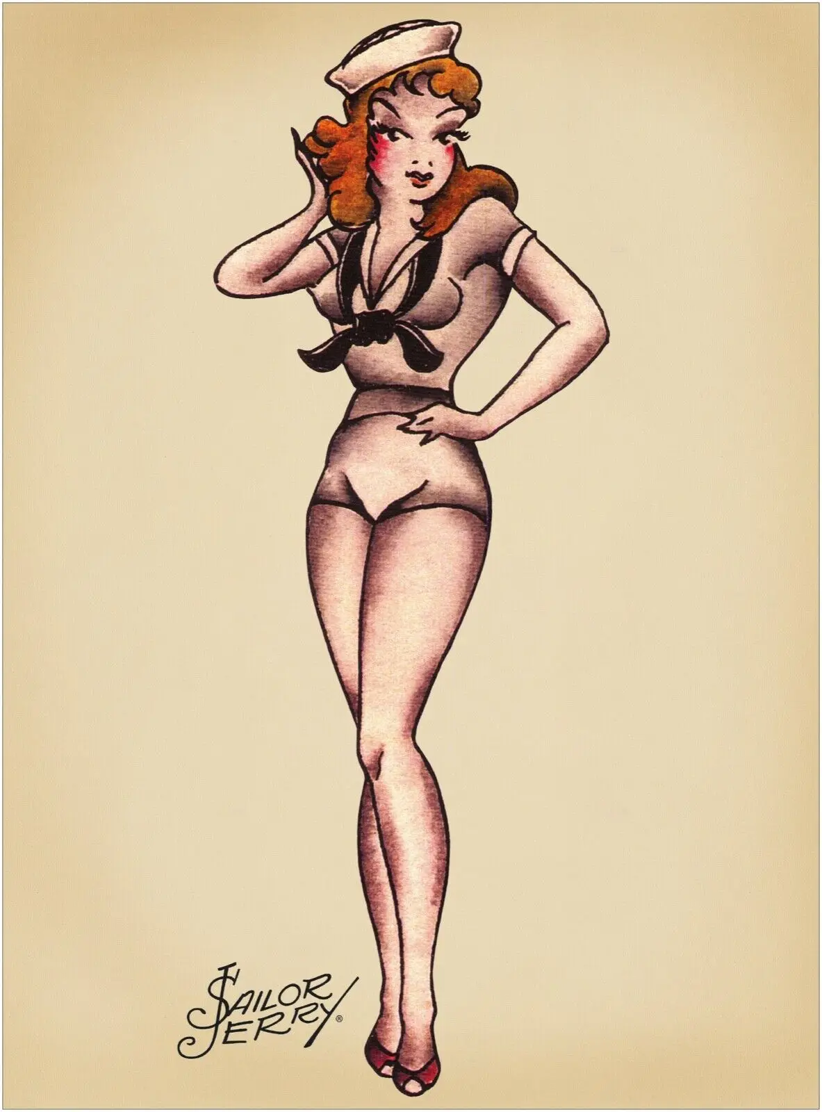 Simple Traditional Pin Up Girl Tattoo: How This Vintage Art Transformed My  Living Space, image size:1183x1600