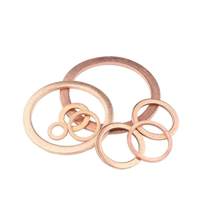 Flat Gaskets M3 M4 M5 M6 M8 M10 M12 M14 M16 M18 M20 M22 M24 M27 M30 M50 M60 Copper Plain Washer Boat Fastener Hardware
