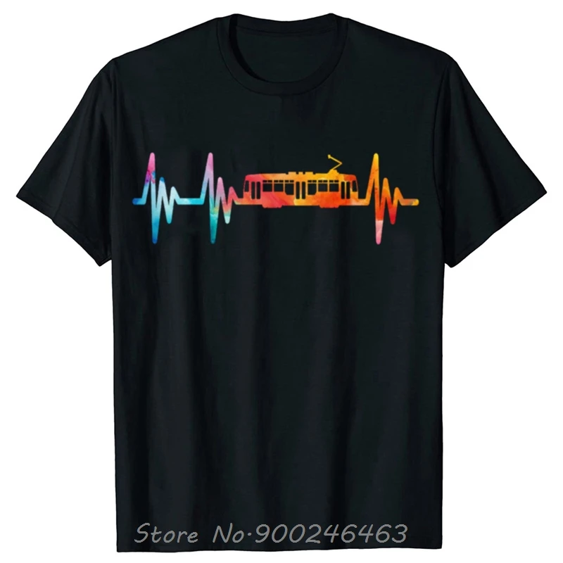 Lustiges Tram Driver Herzschlag T-Shirt T-Shirts Baumwolle Kurzarm Geburtstagsgeschenke Herrenbekleidung Lässiges, lockeres, übergroßes T-Shirt