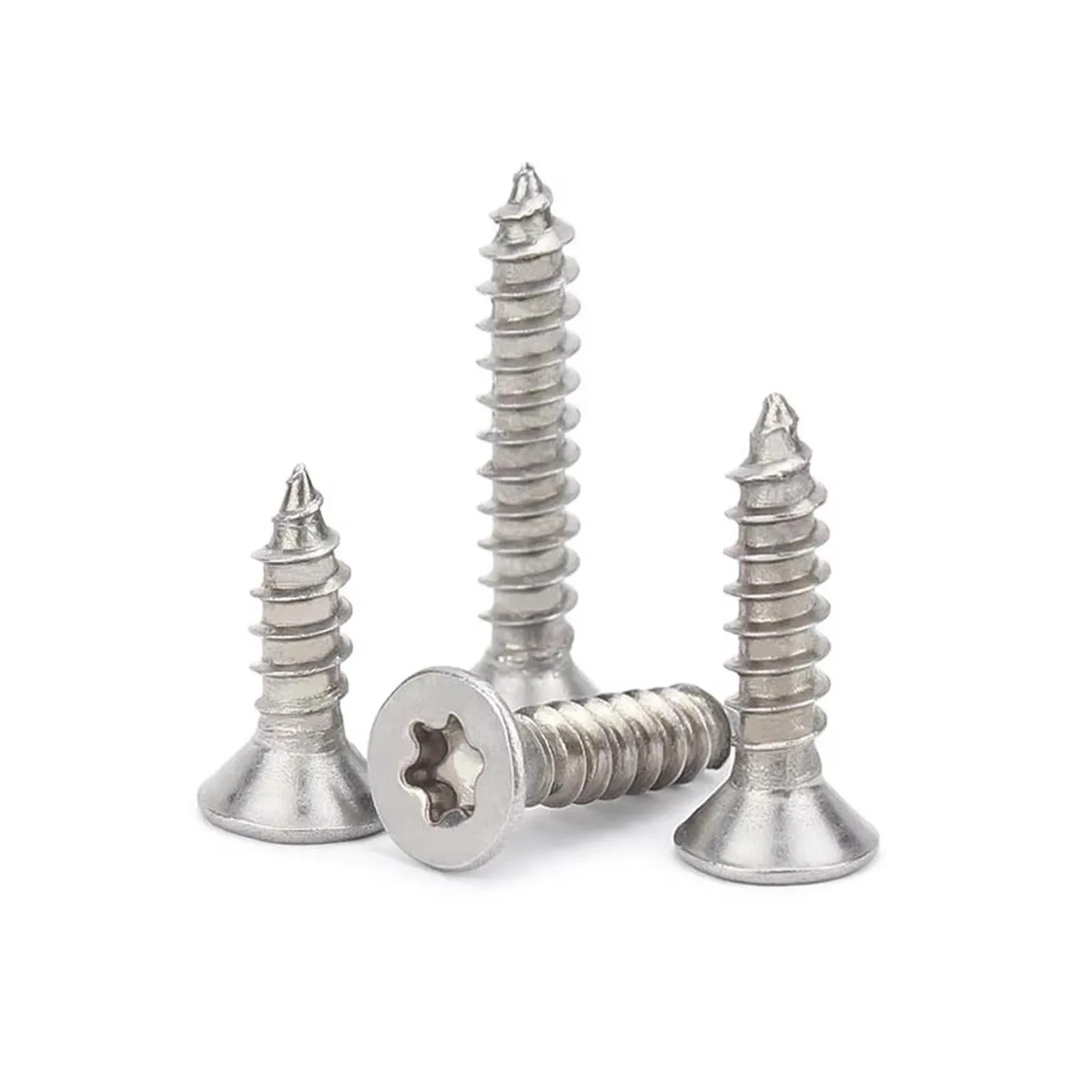 GB2670.2 M2 M2.3 M2.6 M3 M3.5 M4 M5 M6 304 Stainless Steel Six Lobe Torx Flat Countersunk Head Security Self-tapping Wood Screw