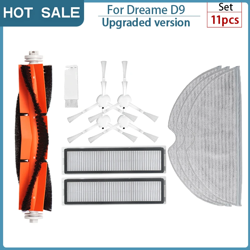 For Dreame Bot Z10 Pro / D9 / L10 Pro Main Brush Accessories Robot Vacuum Cleaner Mop Cloth Hepa Filter Replaceable Parts