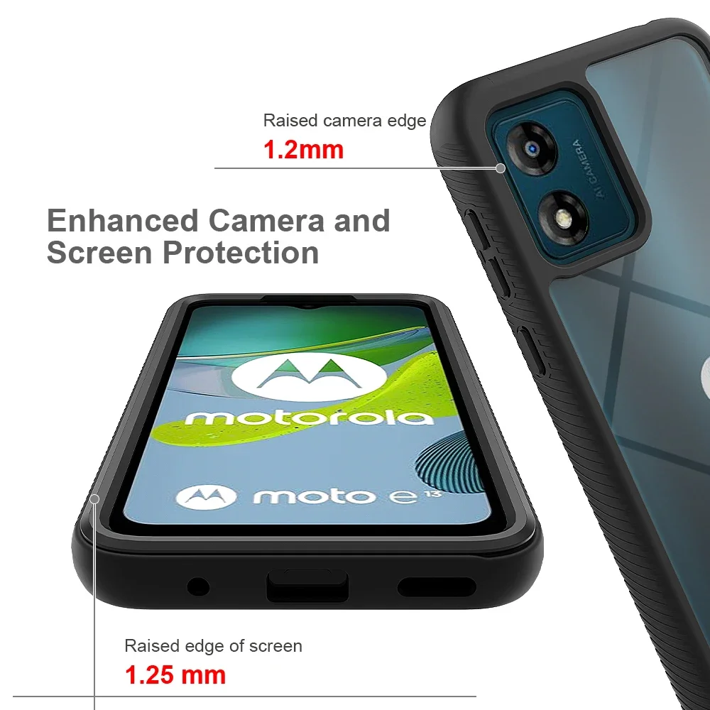 Hybrid Rugged Armor Shockproof Case For Motorola Moto E13 E32 G13 G23 G53 G22 G32 G52 G82 5G TPU Frame Hard Plastic Back Cover — view 4