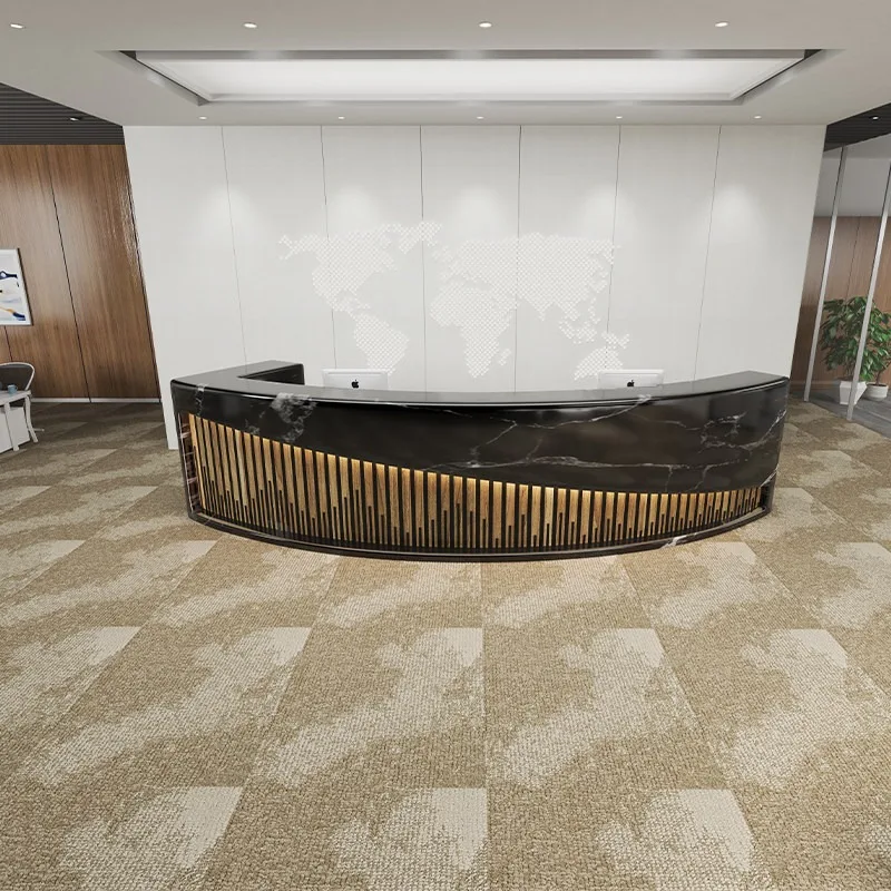 Banco reception di lusso di design, espositore, organizer per ufficio, reception ad angolo, salone moderno, bancone, reception, mobili per la casa - immagine 2