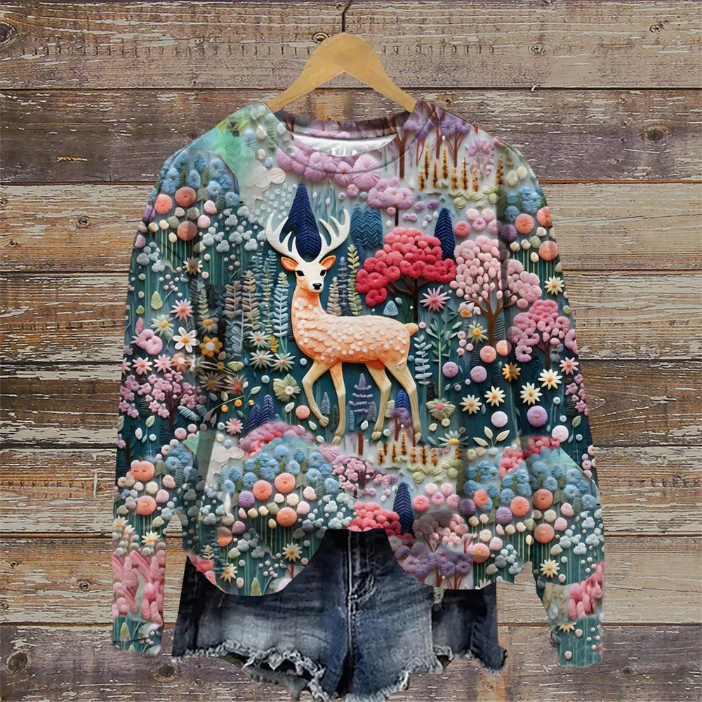 thumbnail image 1 of Sudadera con capucha con estampado 3D para mujer, estilo nuevo de otoño e invierno, ropa para adolescentes, 2024, 1 of 5