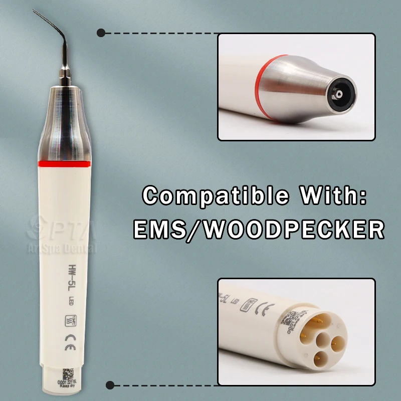 SPTA Dental Equipment For Ultrasonic Scaler Detachable Handpiece  Piezo Scaler Tip Compatible With SATELEC DT E WOODPECK EMS VRN 5