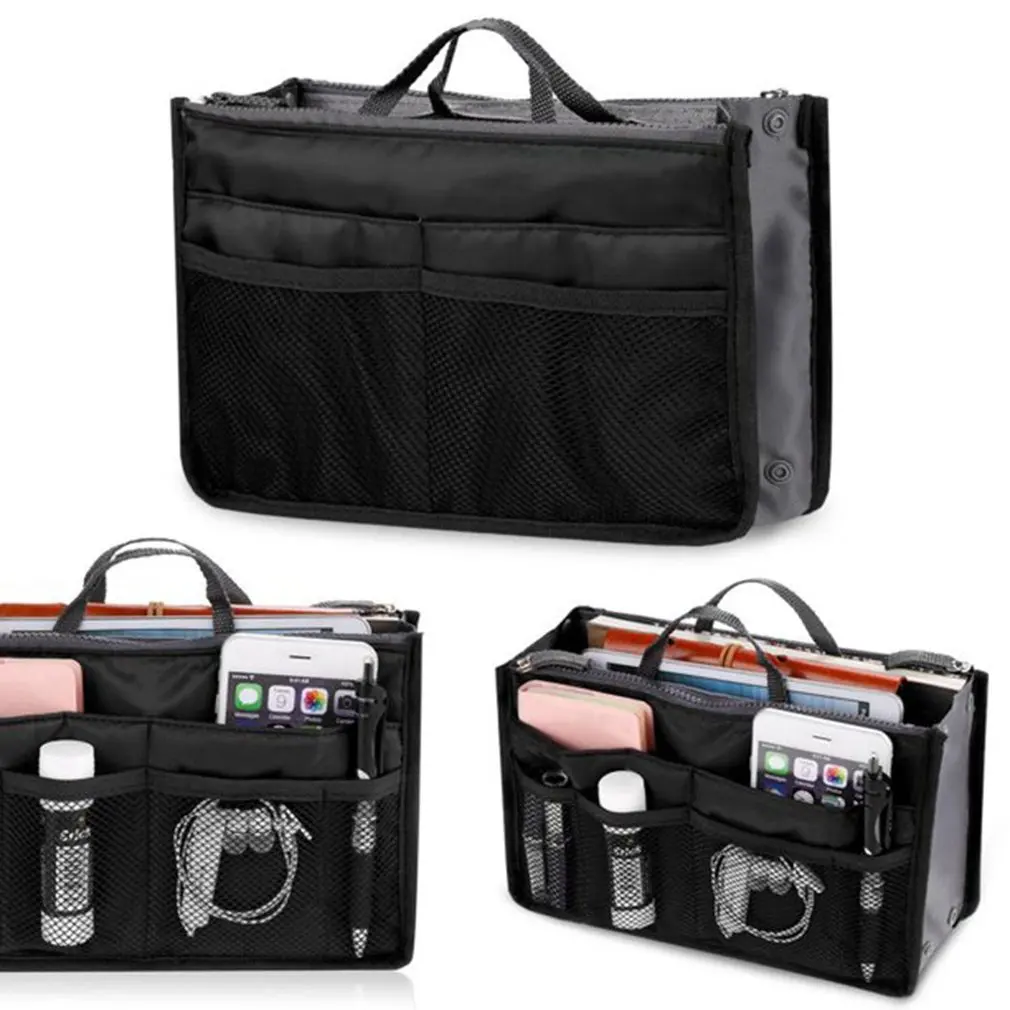 

Storage Bag Women Pocket Large Travel Insert Handbag Tote Organizer Tidy Bag Purse Pouch Makeup Organizers Phone Bag Case