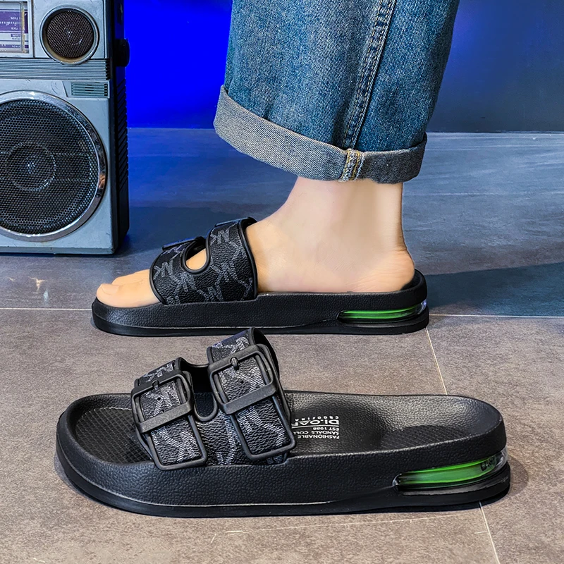 YRZL Men's Slides Lightweight Slippers Non Slip Air Cushion Beach Shoes for Men Summer Casual Comfortable Sandals for Men
