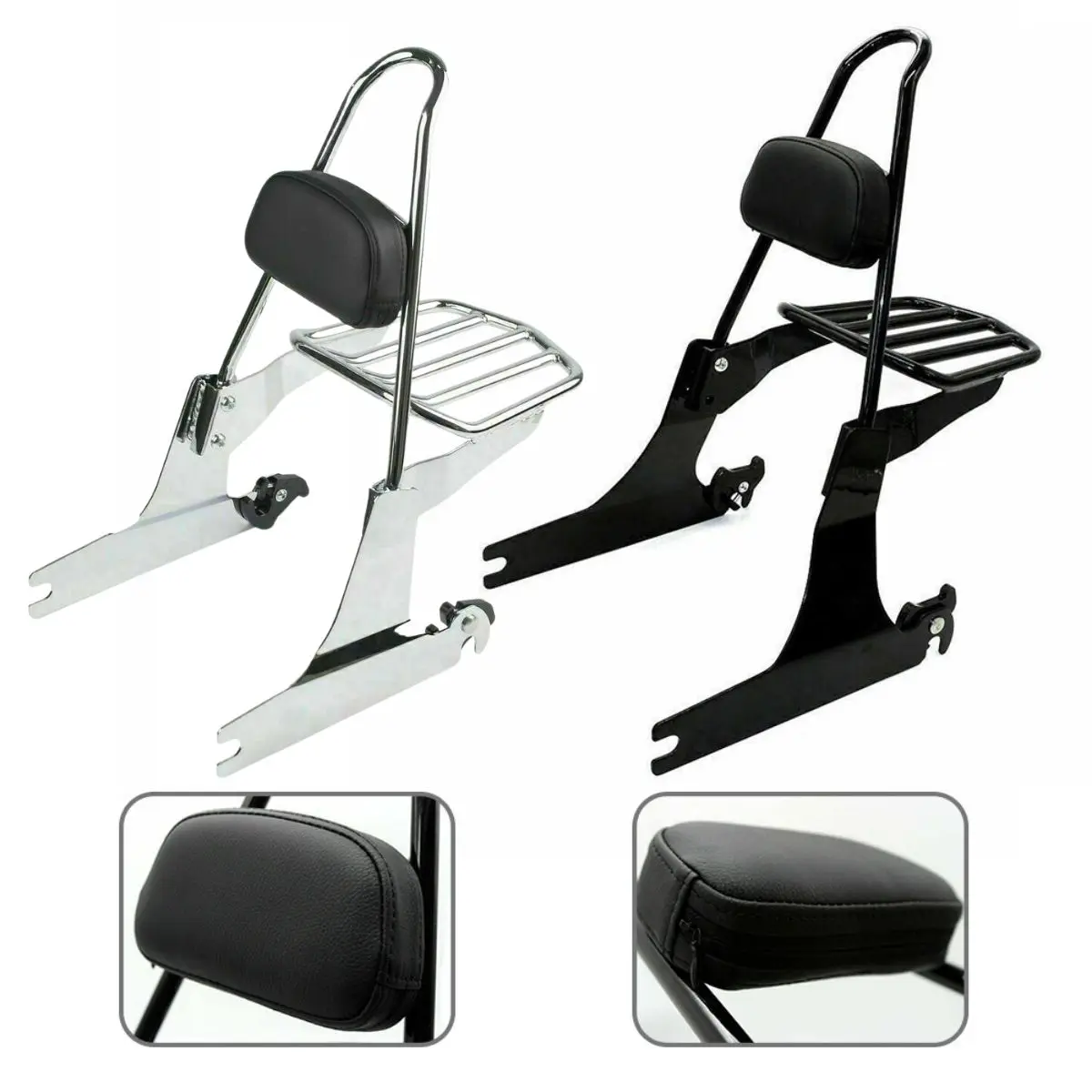 

High quality Factory Supply Detachable Suitable for Harley Dyna 2006-UP Passenger Rear rest Pad Sissy bar Backrest luggage Rack
