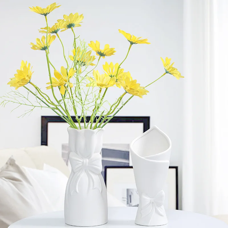 

Ceramic Vase White Nordic Creative Decoration Living Room Flower Arrangement Wedding Ceramic Vase Porch Decoration Flower Pots