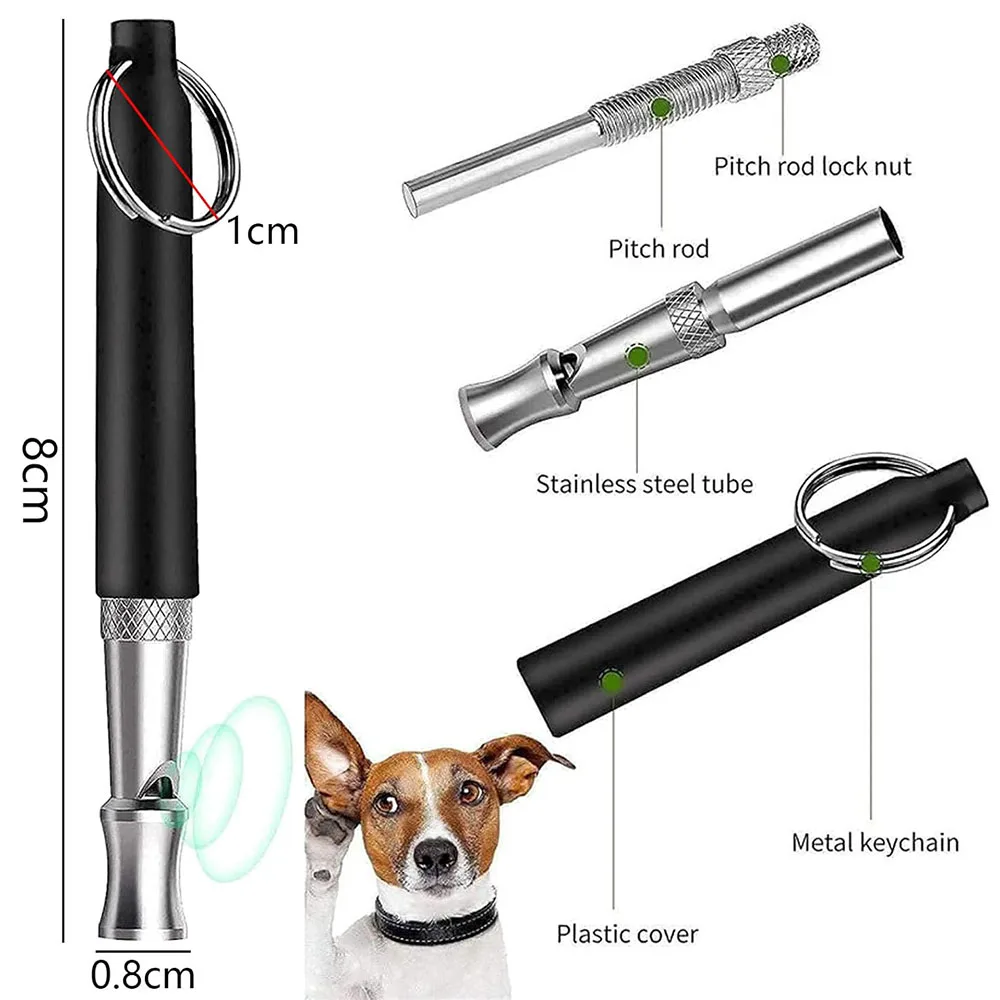 Dog Whistle dog trainer with Lanyard Stop Neighbor Dog from Barking Adjustable Ultrasonic Silent Whistle Professional Pet Training Tools dog whistle