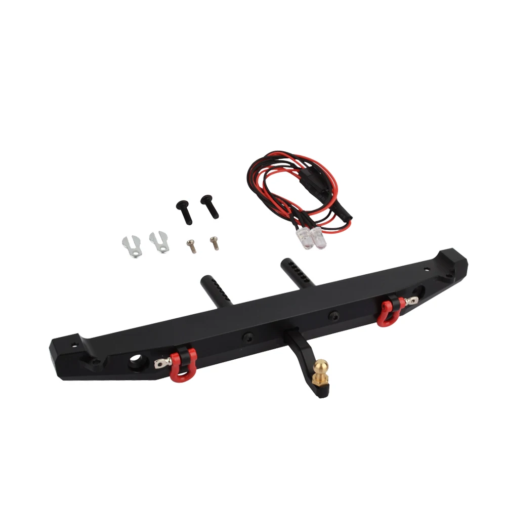 RC Model Metal Rear Bumper With Lights & Shackles – Compatible With Traxxas TRX-4, Axial SCX10, SCX10 II (1/10 Scale) - View #12