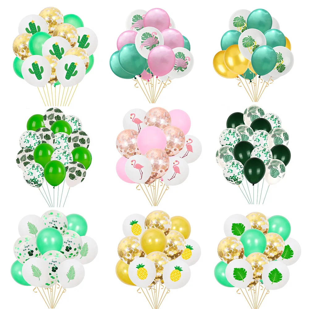 

Hawaiian Theme Party Flamingo Palm Leaf Latex Balloons Hawaiian Tropical Theme Jungle Safari Party Baloons Kids Birthday Decors