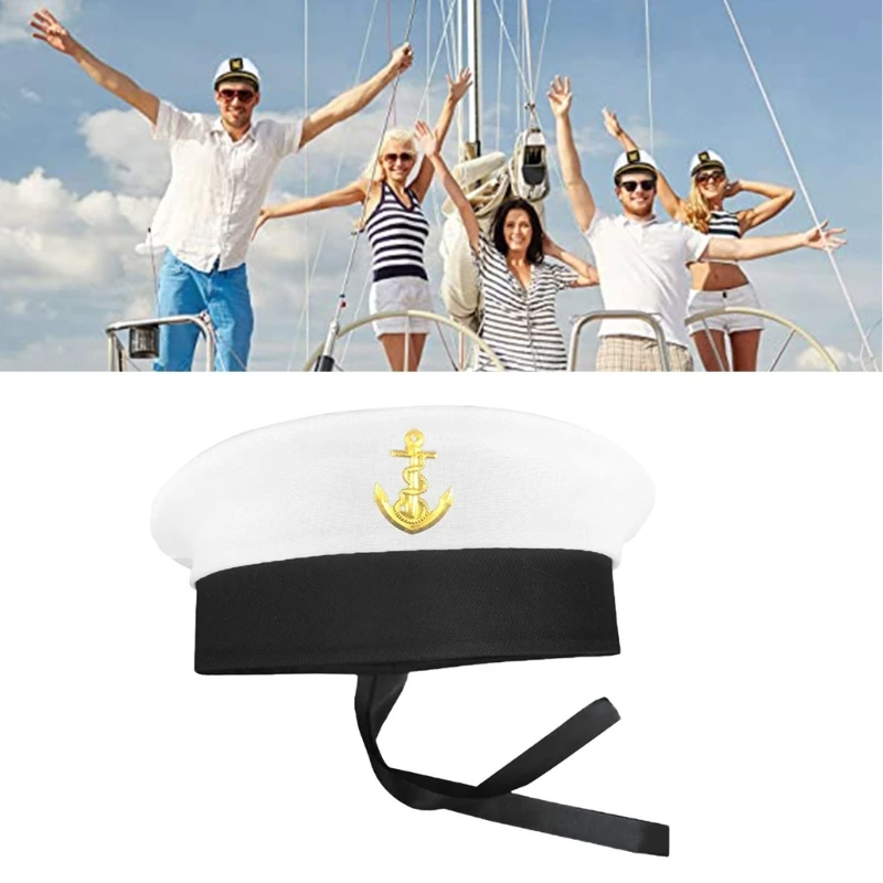 Yacht Captain Hat Sailors Snapbacks Sea Navy Costume Accessory Men Womens Marine Cosplay