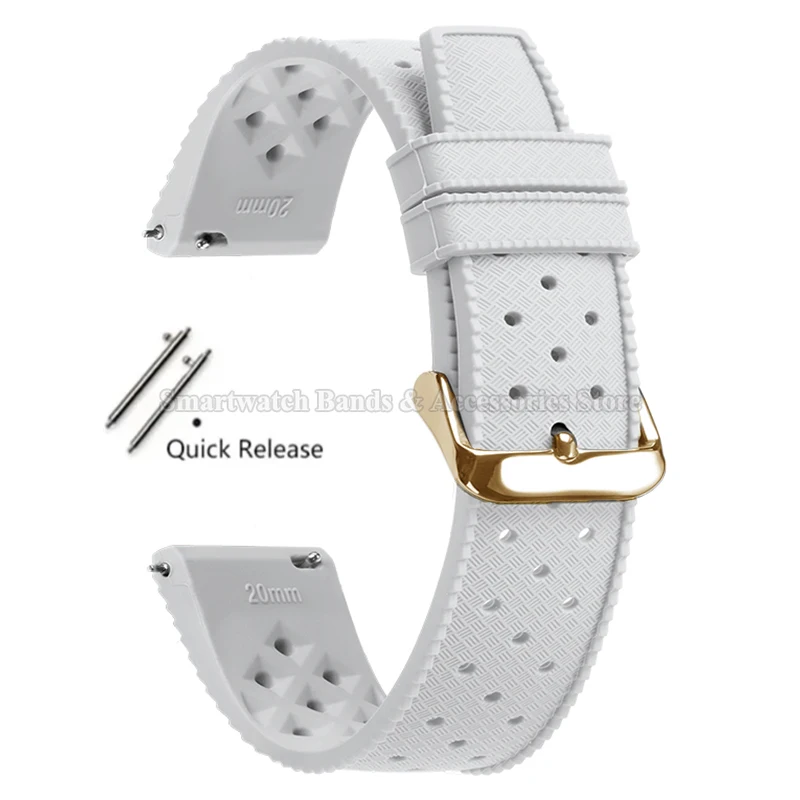 Premium Tropic Silicone Quick Release Watch Strap - Durable Rubber Bracelet Replacement
