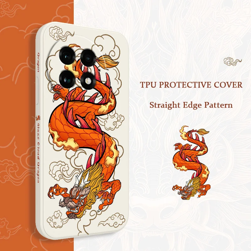 Red Flame Dragon Liquid Silicone Phone Case Cover