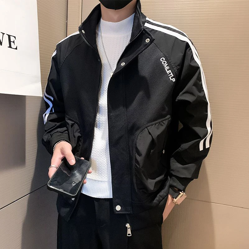 

Stand Collar Overcoat Men Spring Autumn Fashionable Brand Jacket Casual Ruffian Handsome Menswear 2024 New Autumn Men's Jacket