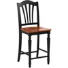 CHS-BLK-C Café Counter Height Kitchen Chairs - Linen Fabric Upholstered Solid Wood Chairs, Set of 2, 6