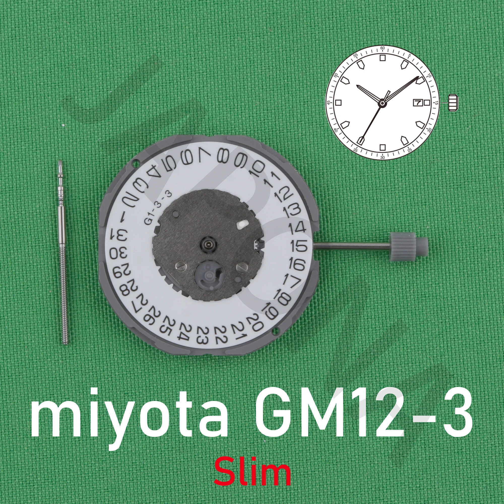 

Движение GM12, miyota, Φ движение, Японское движение, тонкое движение, 3 стрелки