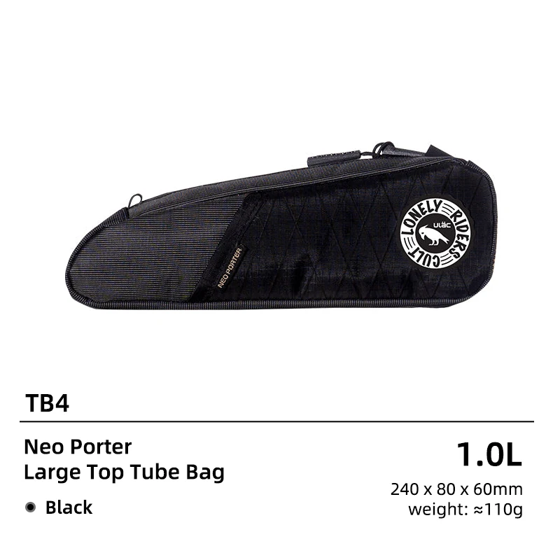 Waterproof Lightweight Cycling Frame Bag with External Side Pockets - 1L