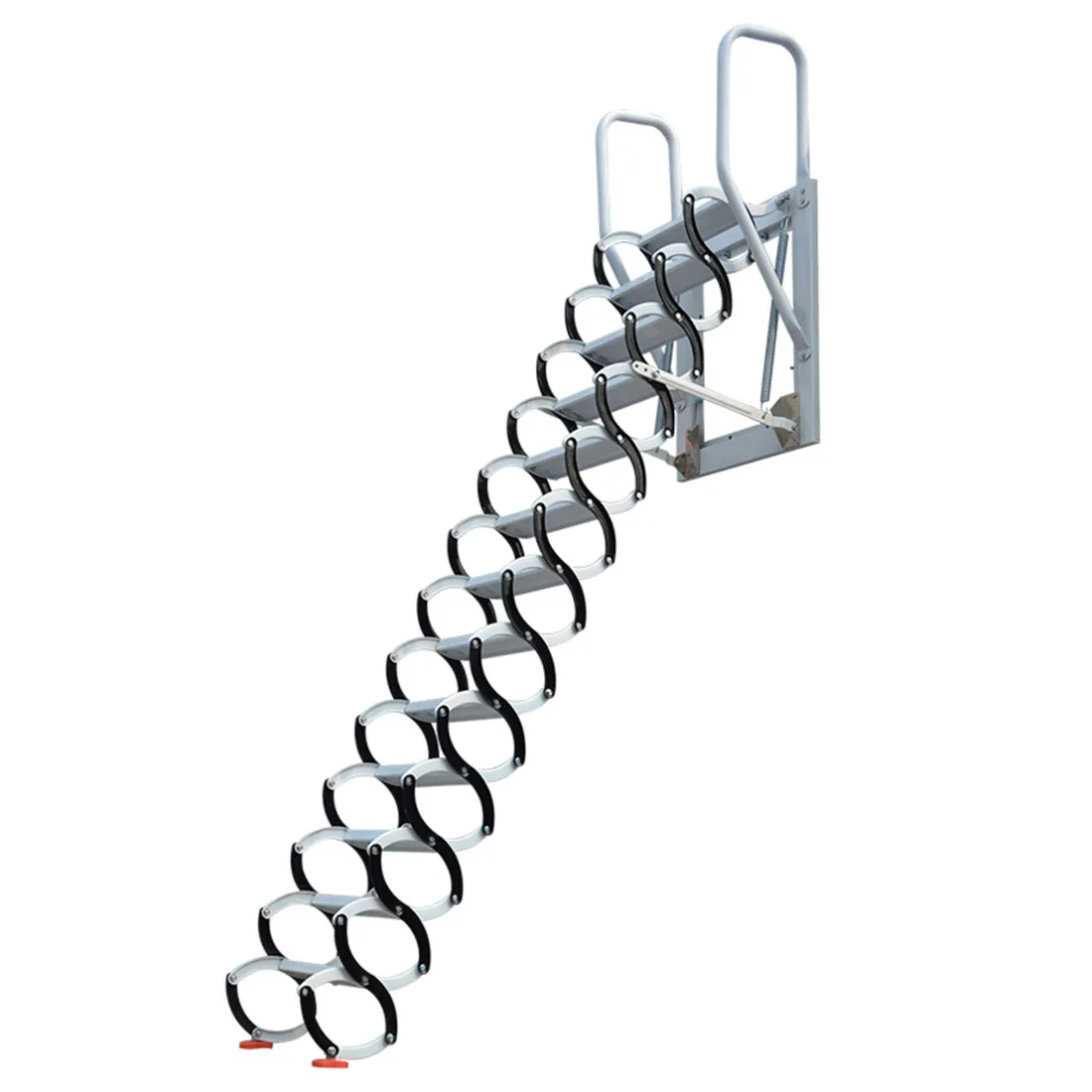 

Telescopic Ladder Home Loft Step-Ladder Pull Down Folding Stairs With Handrails 6.56ft-12.46ft