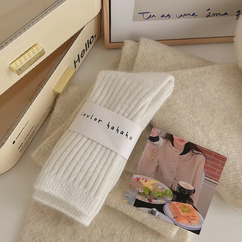 Cozy Women's Cashmere Wool Thermal Winter Socks - Japanese Fashion Harajuku Style