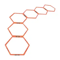 New 6Pcs Hexagon Agility Exercise Rings Football Basketball Training Loop Circle