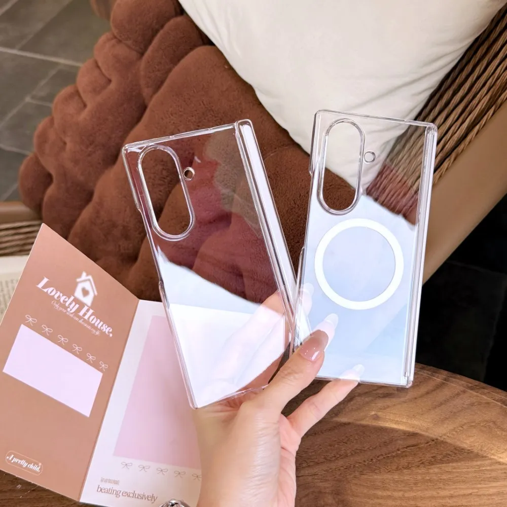 Transparent Magnetic Shockproof Case with Wireless Charging Support