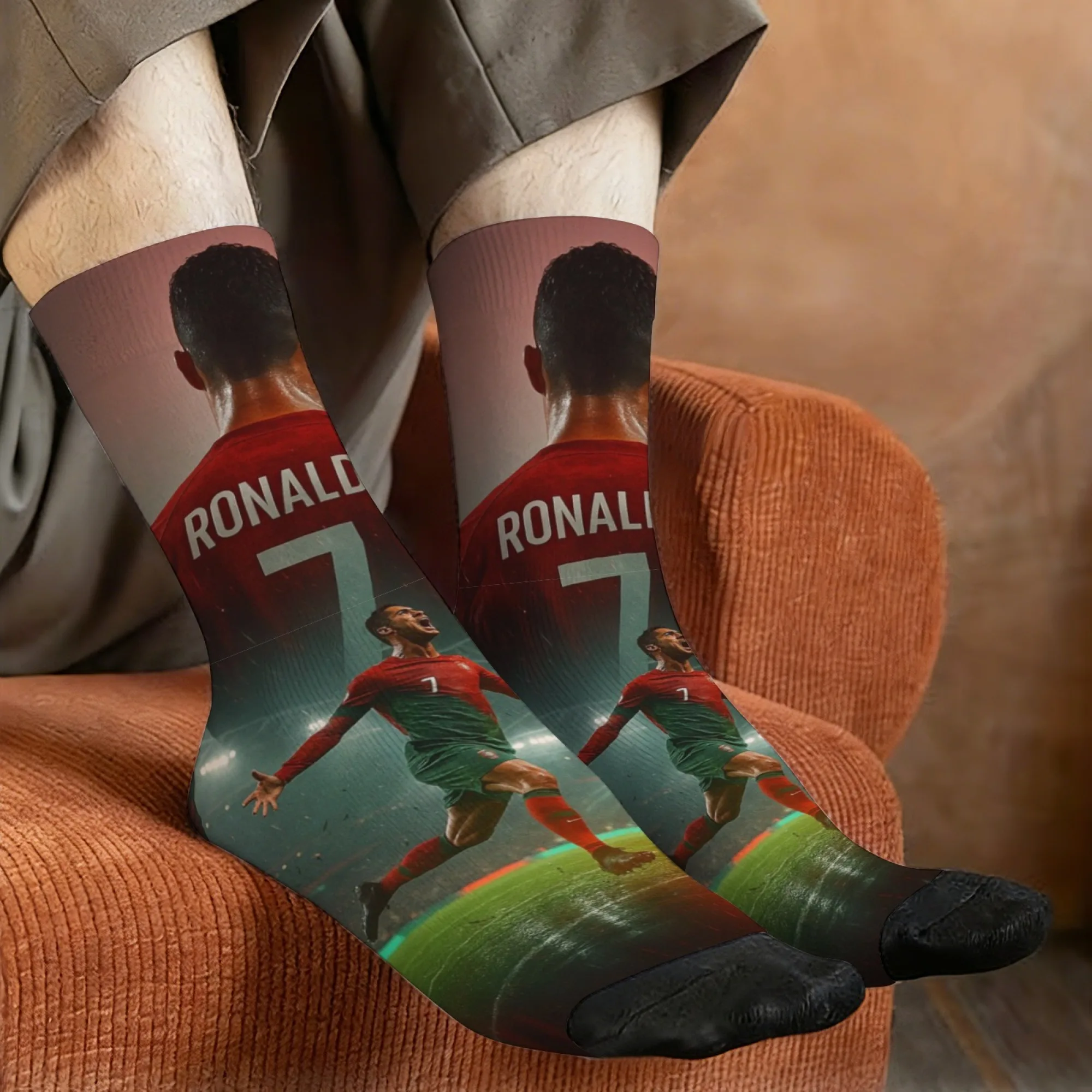 CR7 Cristiano Ronaldo Men's Fun Compression Socks - Stylish Outdoor Casual Non-Slip Sportswear