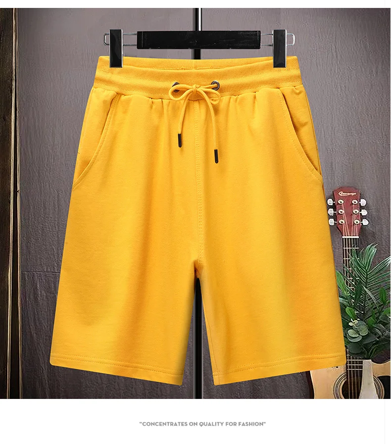 Top Quality 100% Cotton Summer Brand New Korean Street Casual Shorts Fashion Men Drawstring Slim Trousers Sports Men Clothing