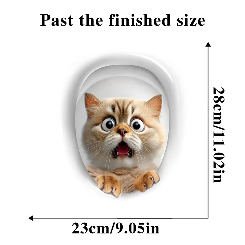 Scary Cat Toilet Sticker-Unique Home Decoration Decal for a Fun Atmosphere 1pc vinyl stickers,toilet stickers,toilet wall stickers