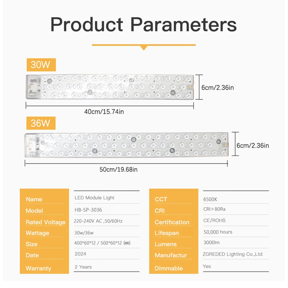 Pannello LED Dimmerabile Sostitutivo Per Plafoniera – 36W, Luci Per Lettura, Montaggio Magnetico, 1 Pezzo (Quadrato)