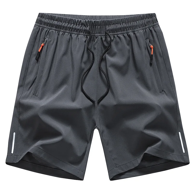 Pantalones Cortos Deportivos de Secado Rápido para Hombre, Cintura Elástica con Cordón, Bolsillo con Cierre, Dobladillo Dividido, Ligeros, Transpirables, para Entrenamiento, Running y Gimnasio